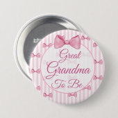 Oma wordt Pink Bow Baby shower Button (Voorkant /achterkant)