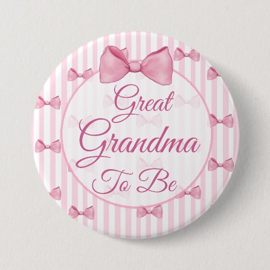 Oma wordt Pink Bow Baby shower Button (Voorkant)