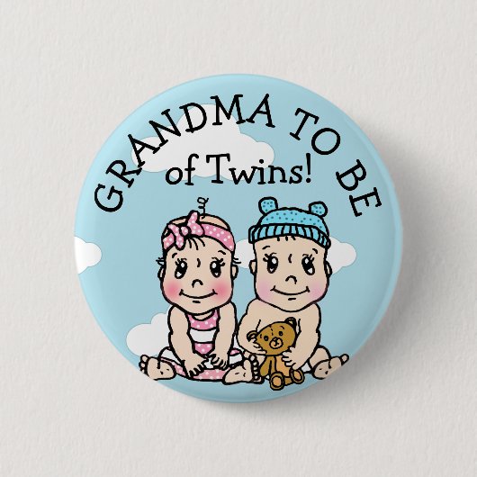 Oma wordt van tweeling, Baby shower Button (Voorkant)