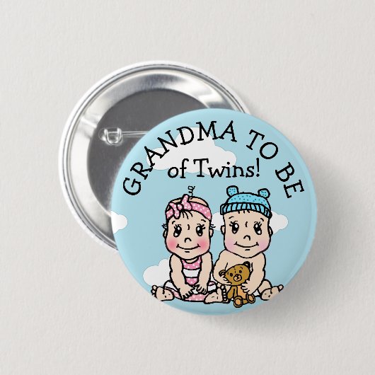 Oma wordt van tweeling, Baby shower Button (Voorkant /achterkant)