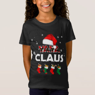 Oma Yaya Claus Santa Hoed Grappige Kerstmis Pajam T-shirt
