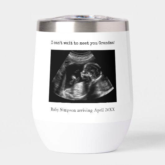 Oma zwangerschapsaankondiging echografie foto (Voorkant)