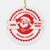 Oma Zwangerschapsaankondiging Kerstmis Keramisch Ornament (Voorkant)