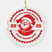 Oma Zwangerschapsaankondiging Kerstmis Keramisch Ornament (Achterkant)