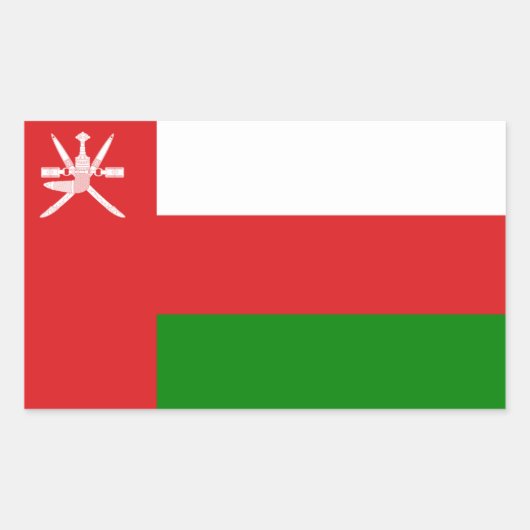 Omaanse vlag, vlag van Oman Rechthoekige Sticker (Voorkant)