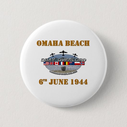 Omaha Beach 6th June 1944 Ronde Button 5,7 Cm (Voorkant)