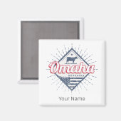 Omaha City Nebraska Verenigde Staten  Verenigde St Magneet (Voorkant / Achterkant)