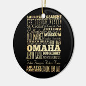 Omaha City of Nebraska State Typography Art Keramisch Ornament (Links)