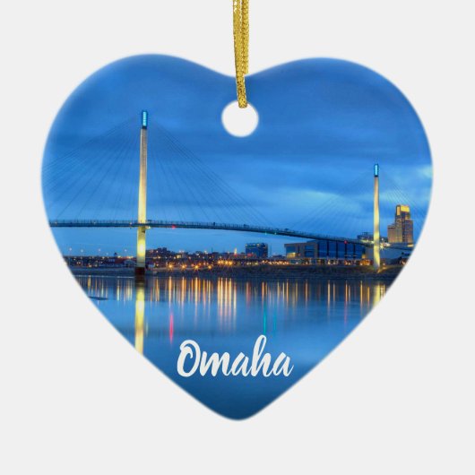 Omaha kerstversiering keramisch ornament (Voorkant)