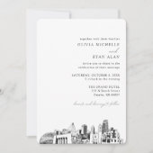 Omaha Mariage Élégant Skyline Invitation (Devant)