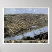 Omaha, NE Panoramic Map - 1868 Poster (Voorkant)