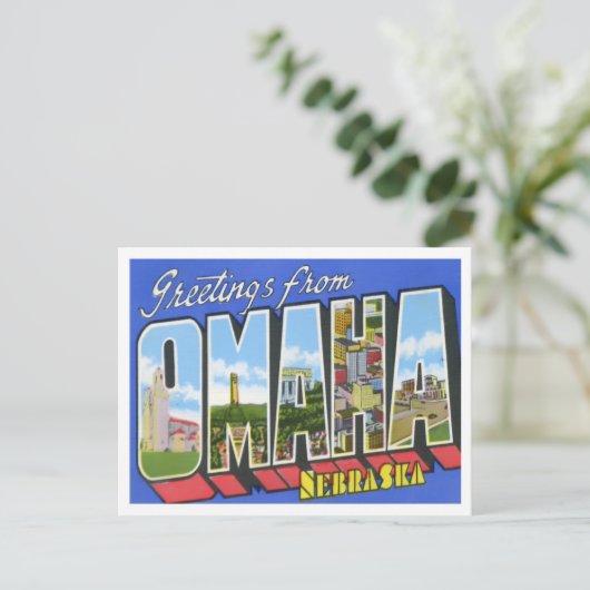 Omaha, Nebraska Big Letters Briefkaart (Staand voorkant)