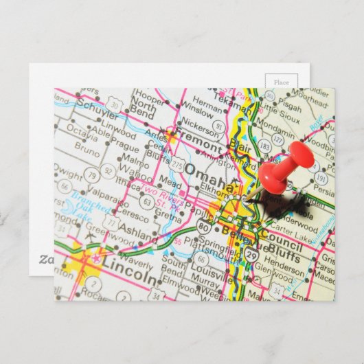 Omaha, Nebraska Briefkaart (Voorkant / Achterkant)
