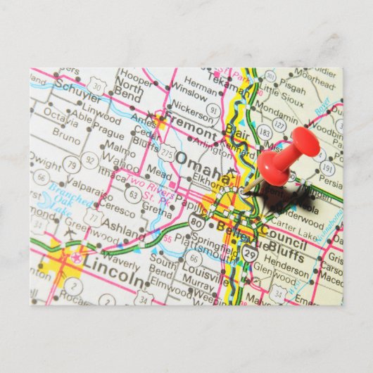 Omaha, Nebraska Briefkaart (Voorkant)