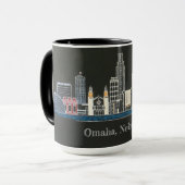 Omaha, Nebraska City Skyline Café Mug (Devant gauche)