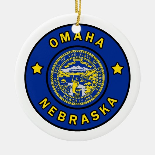 Omaha Nebraska Keramisch Ornament (Voorkant)
