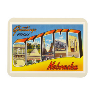 Omaha Nebraska NE Old Vintage Travel Souvenir Magneet