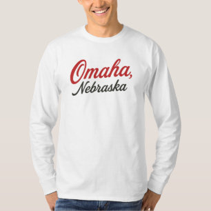 Omaha Nebraska Script Design Klassieke Midwest S T-shirt