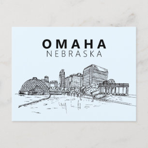 Omaha Nebraska Skyline Downtown Modern Briefkaart