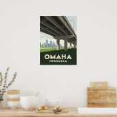 Omaha Nebraska skyline underneath a large overpass Poster (Keuken)