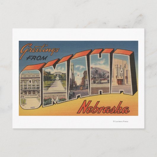 Omaha, NebraskaLarge Letter ScenesOmaha, NE Briefkaart (Voorkant)