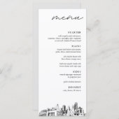 Omaha Skyline Modern Mariage Diner Menu (Devant / Derrière)