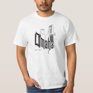 Omaha Skyline/Typografie T-shirt