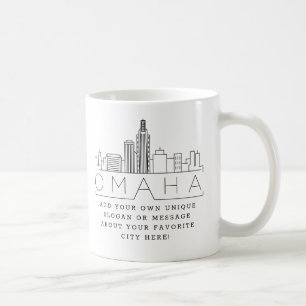 Omaha Stylisé Skyline   Mug café Slogan personna
