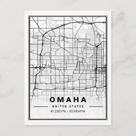 Omaha Texas USA Travel City Map Poster Briefkaart