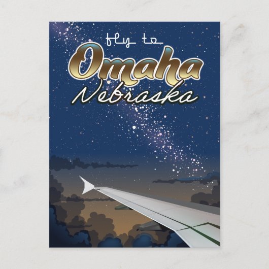 Omaha,  vliegposter van Nebraska Briefkaart (Voorkant)