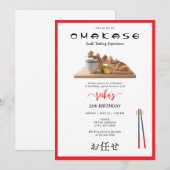 Omakase Japanse Sushi Proeverij Script Verjaardag Kaart (Voorkant / Achterkant)