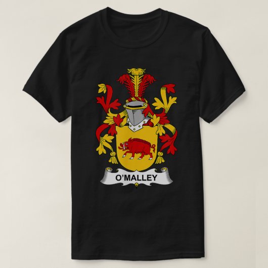 O'Malley Coat of Arms Family Crest T-shirt (Design voorkant)