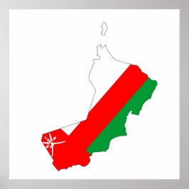oman country flag map vorm silhouette natie poster