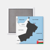 oman country politiek map district magneet (Voorkant / Achterkant)