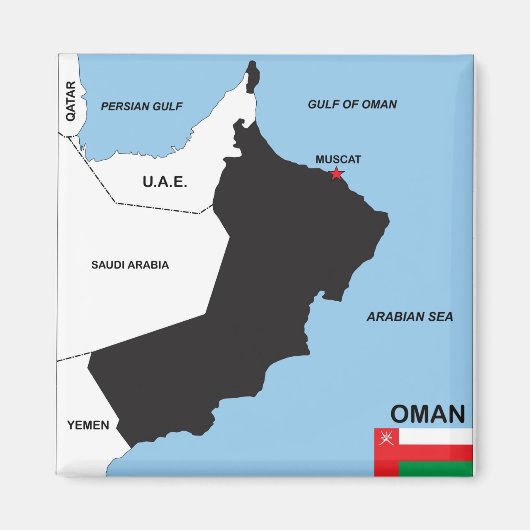 oman country politiek map district magneet (Voorkant)