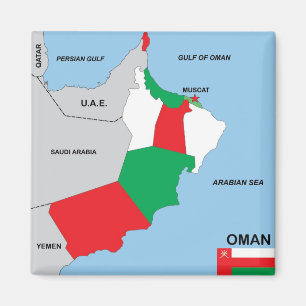 oman country politiek map district magneet