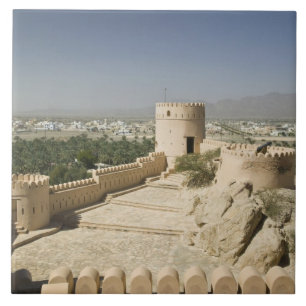 Oman, de Batinah-vlakte, Nakhal. Nakhal Fort op Tegeltje