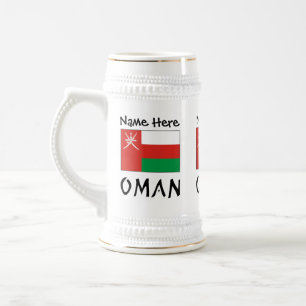 Oman en de Omaanse vlag met uw naam Bierpul
