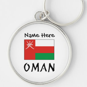 Oman en de Omaanse vlag met uw naam Sleutelhanger