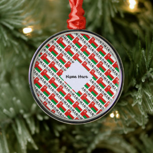 Oman en Omaanse vlag betegeld gepersonaliseerd Metalen Ornament
