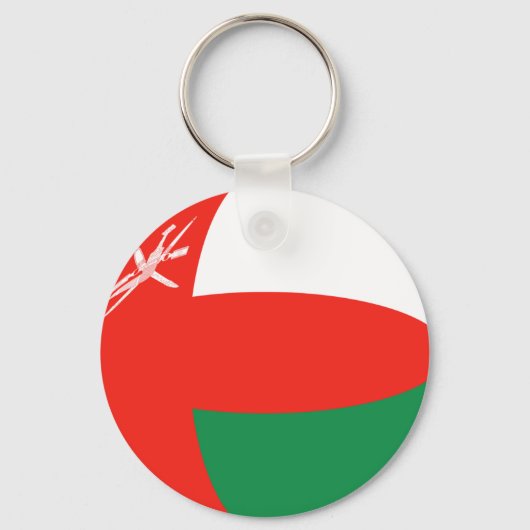 Oman Fisheye Flag Sleutelhanger (Voorkant)