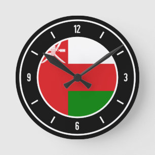 Oman Flag Elegant Ronde Klok