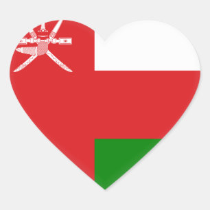 Oman Flag Hart Sticker