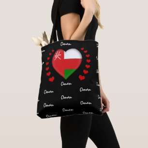 Oman Flag & Heart, Oman Flag mode/sport Draagtas