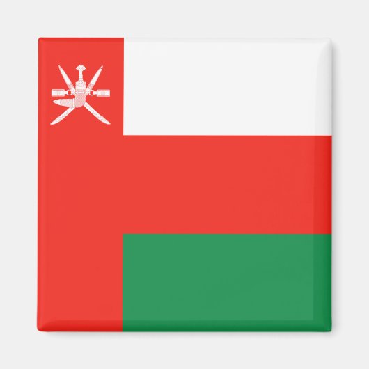 Oman Flag Magnet Magneet (Voorkant)