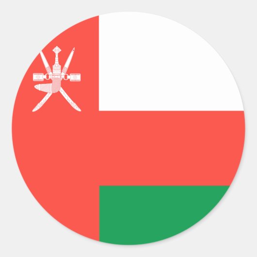 Oman Flag Ronde Sticker (Voorkant)