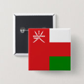 Oman Flag Vierkante Button 5,1 Cm (Voorkant /achterkant)