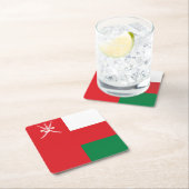 Oman Flag Vierkante Kartonnen Onderzetter (Insitu)