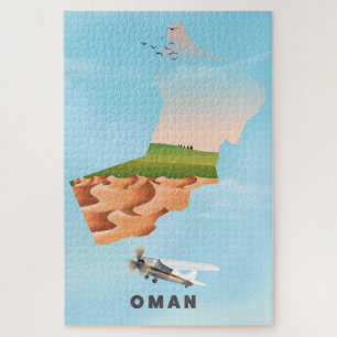 Oman illustreerde kaartreisposter legpuzzel