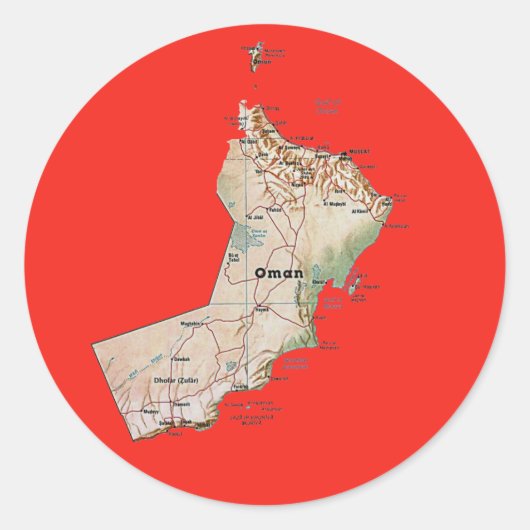 Oman Kaart Sticker (Voorkant)